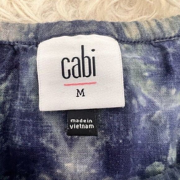 CAbi NWOT Woodstock Linen Blend Tie Dye Oversized Blouse Tunic Top Size Medium M - Picture 5 of 12